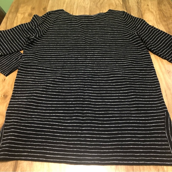 J. Jill Heavy Cotton 3/4 Sleeve Pullover Tunic Stripes Large - Picture 9 of 13
